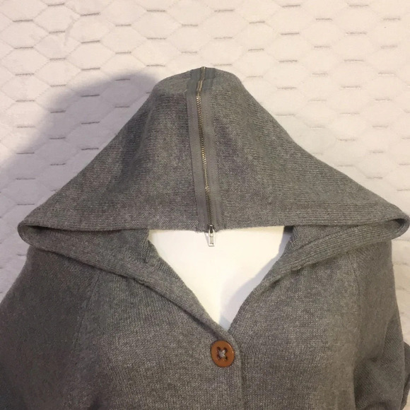 Anthro Sparrow Grey Sweater with Zipper Hoodie S - Picture 5 of 9